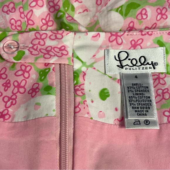 Lilly Pulitzer Sidra Skirt Palm Green Pink Gossip Butterfly Print Size 4 - Picture 4 of 5